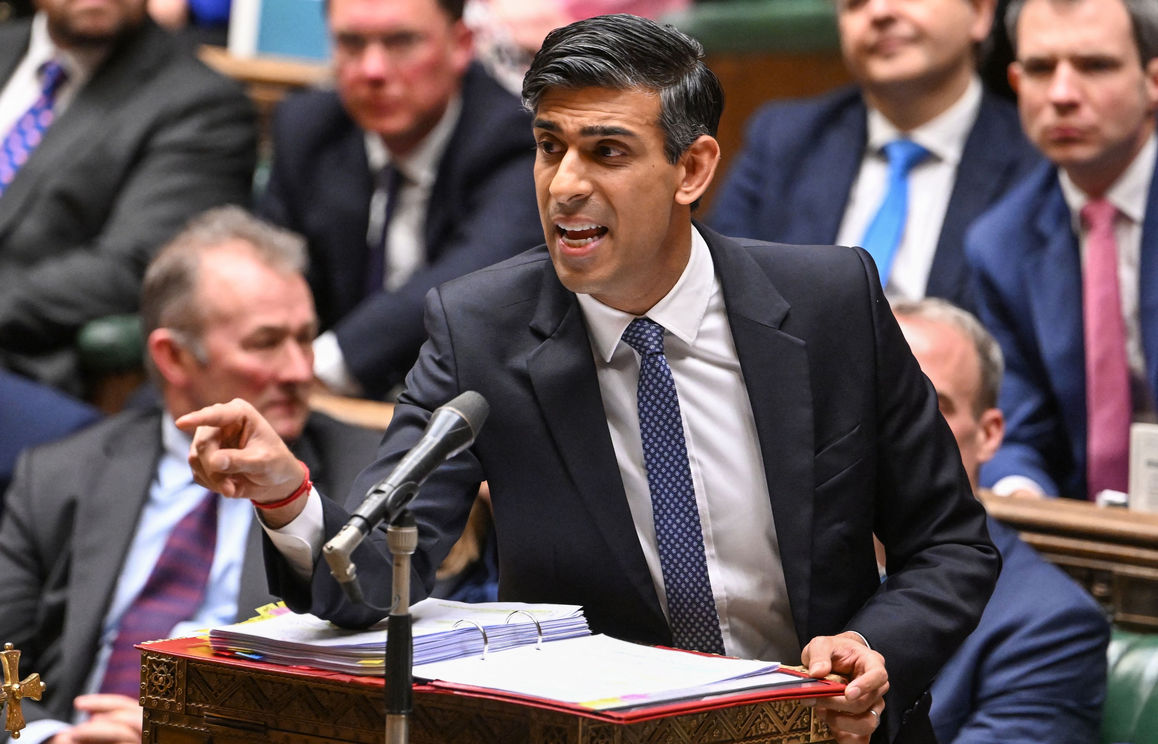 January, 2023: Rishi speaking at the Despatch box during Prime Minister's Questions in the House of Commons