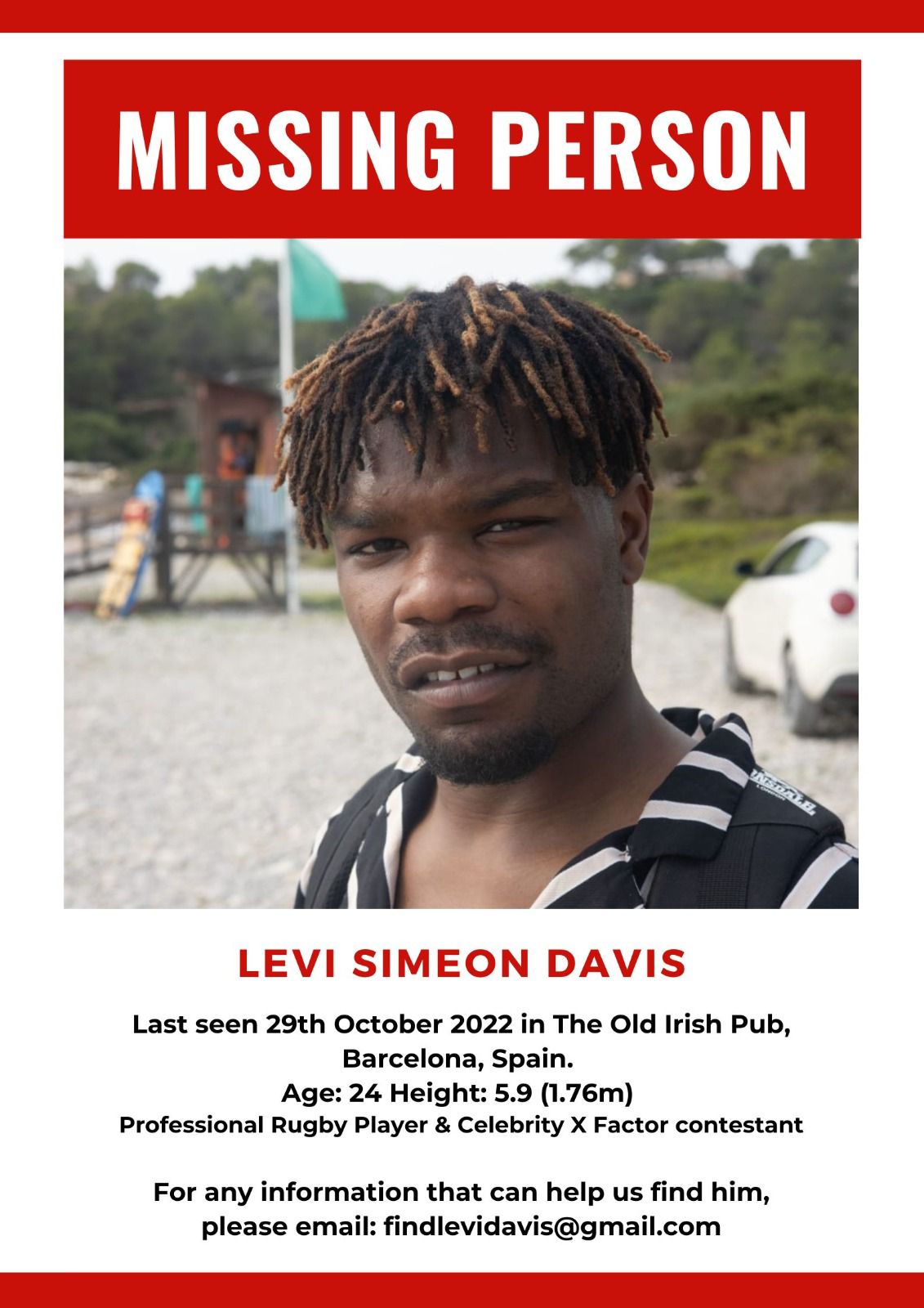 Levi wurde eine Woche nach seinem Verschwinden als vermisst gemeldet