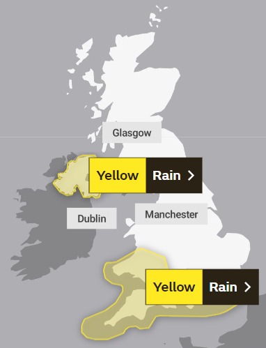 Im ganzen Land wurden Wetterwarnungen für Regen herausgegeben