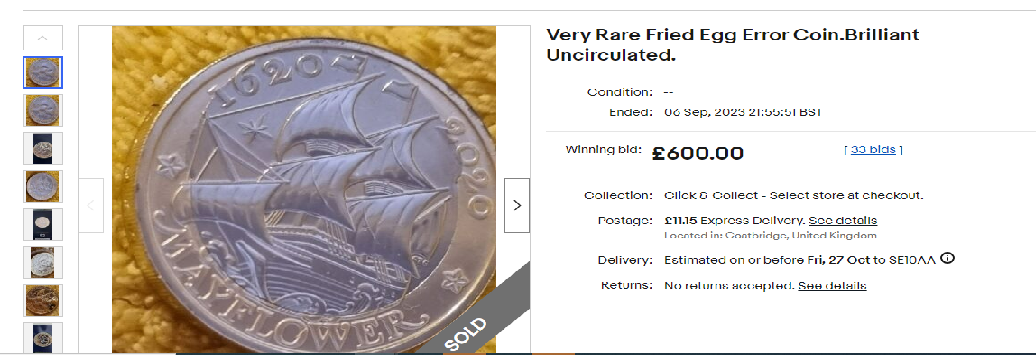 Bei einigen Mayflower 2020 Münzen der Royal Mint liegt ein Konstruktionsfehler vor