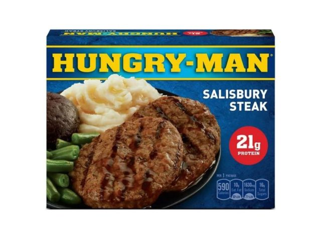 Hungriger Mann Salisbury-Steak