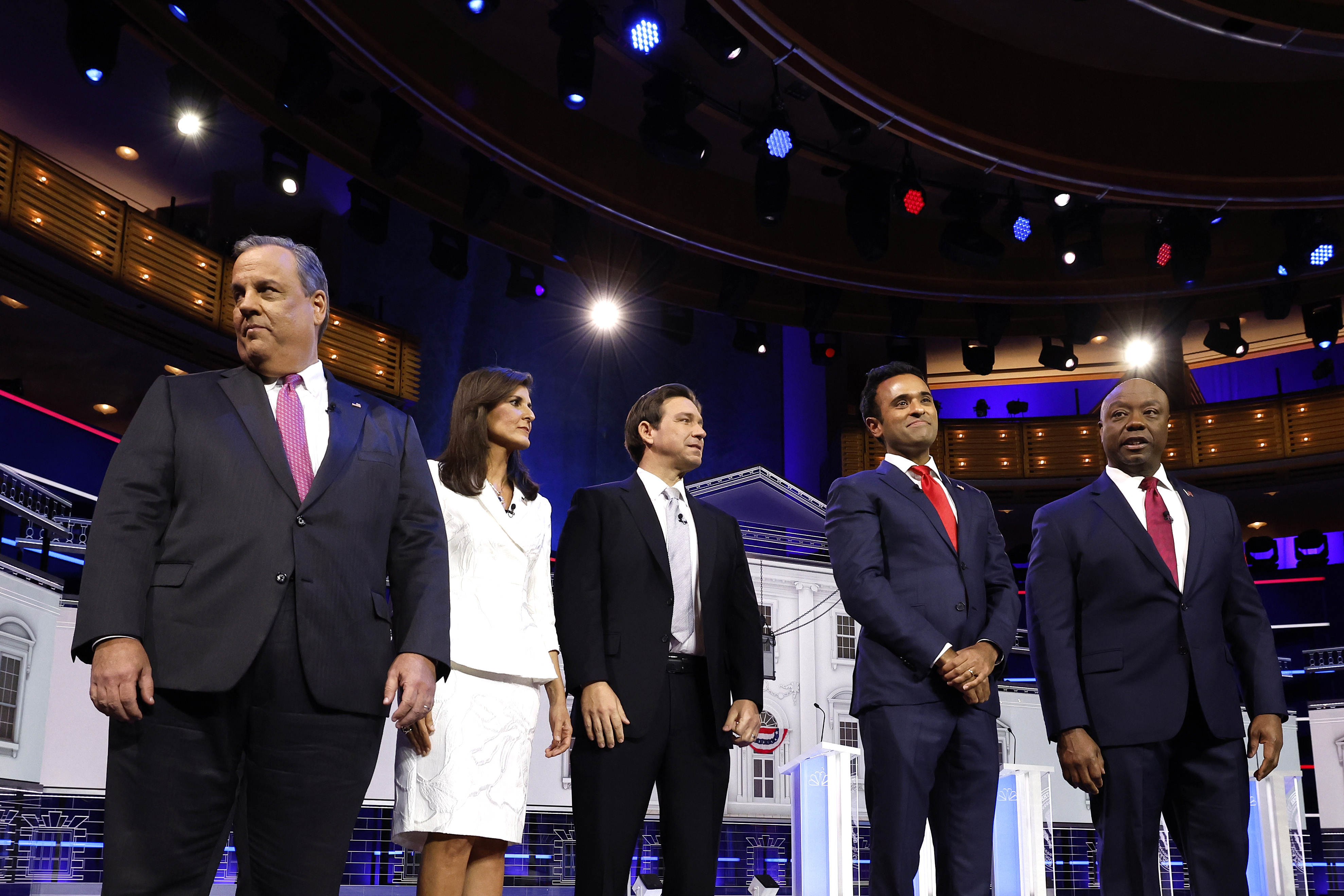 Heute Abend dominierten die Debatten über den Konflikt zwischen Israel und Palästina die Bühne, wobei die meisten Kandidaten ihre uneingeschränkte Unterstützung bekundeten