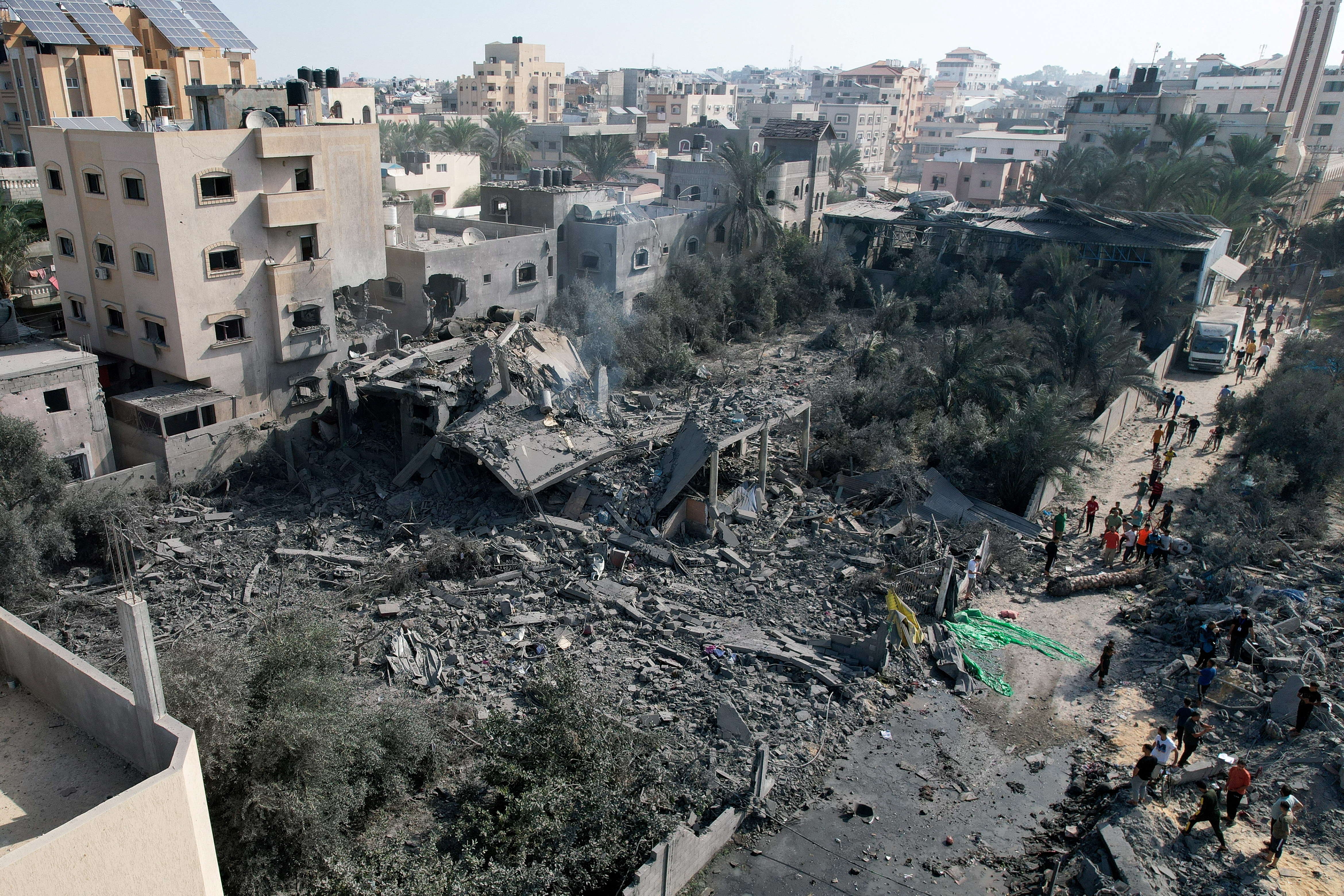 Große Teile des Gazastreifens liegen nach den Angriffen in Schutt und Asche