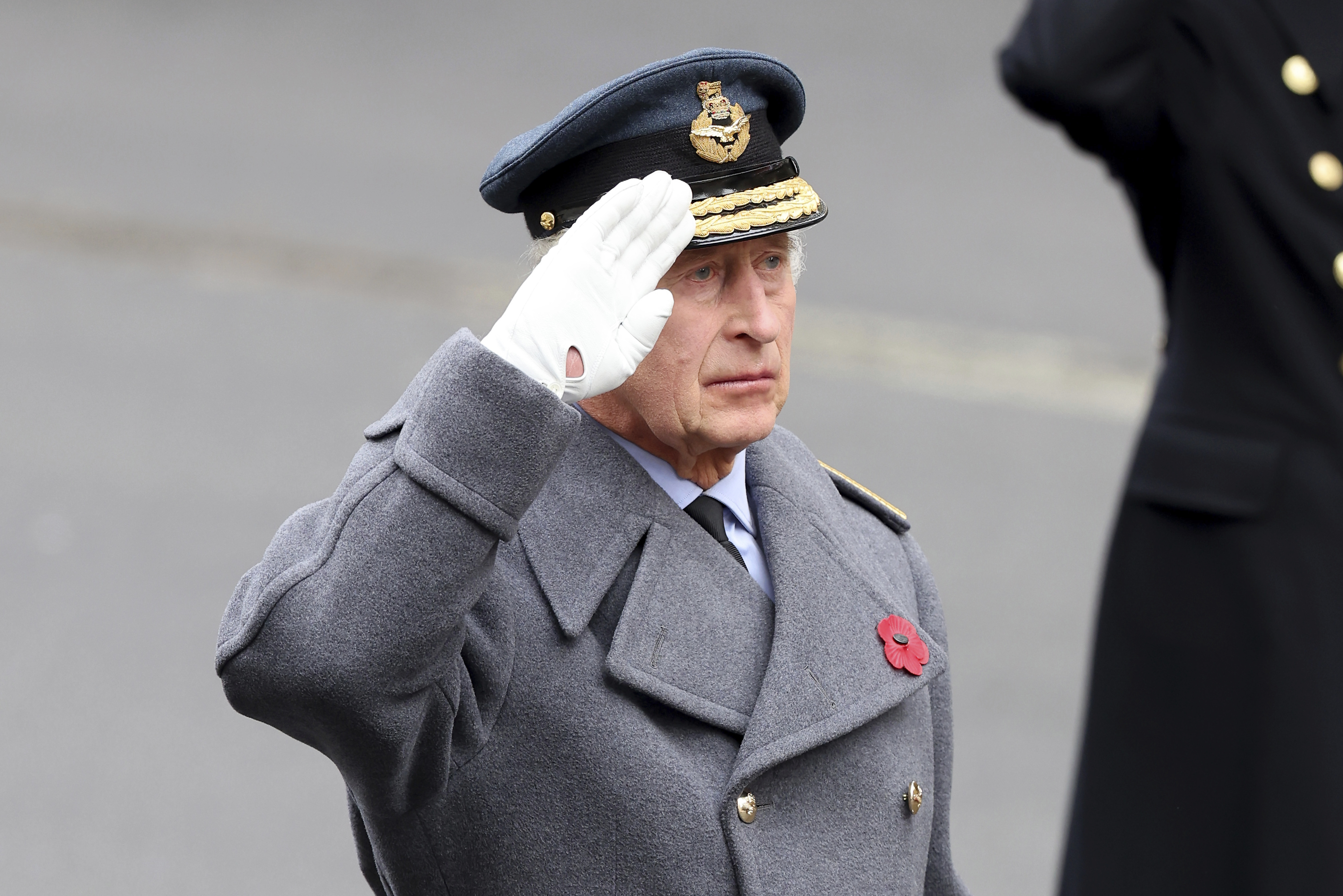 König Charles leitete die zweiminütige Schweigeminute zum Gedenken an gefallene Soldaten
