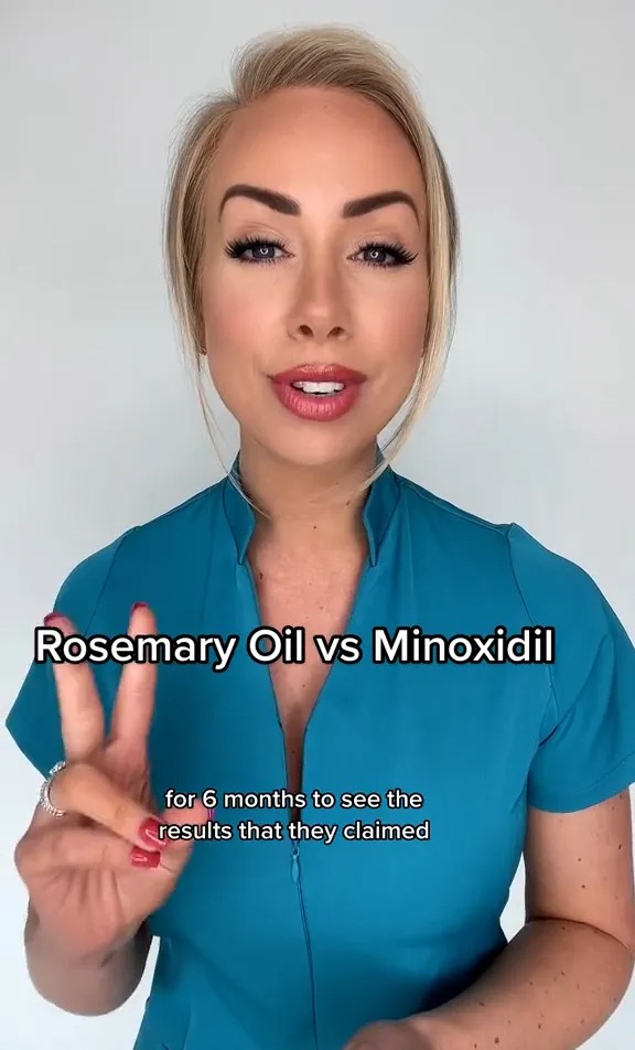 Sie sagte, dass ein anderes Produkt namens Minoxidil besser und schneller wirkt als die natürlichere Behandlung