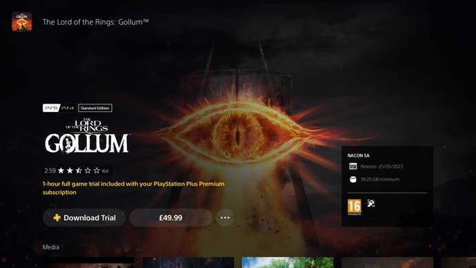 Testversion von „Der Herr der Ringe: Gollum“ auf PlayStation Plus Premium