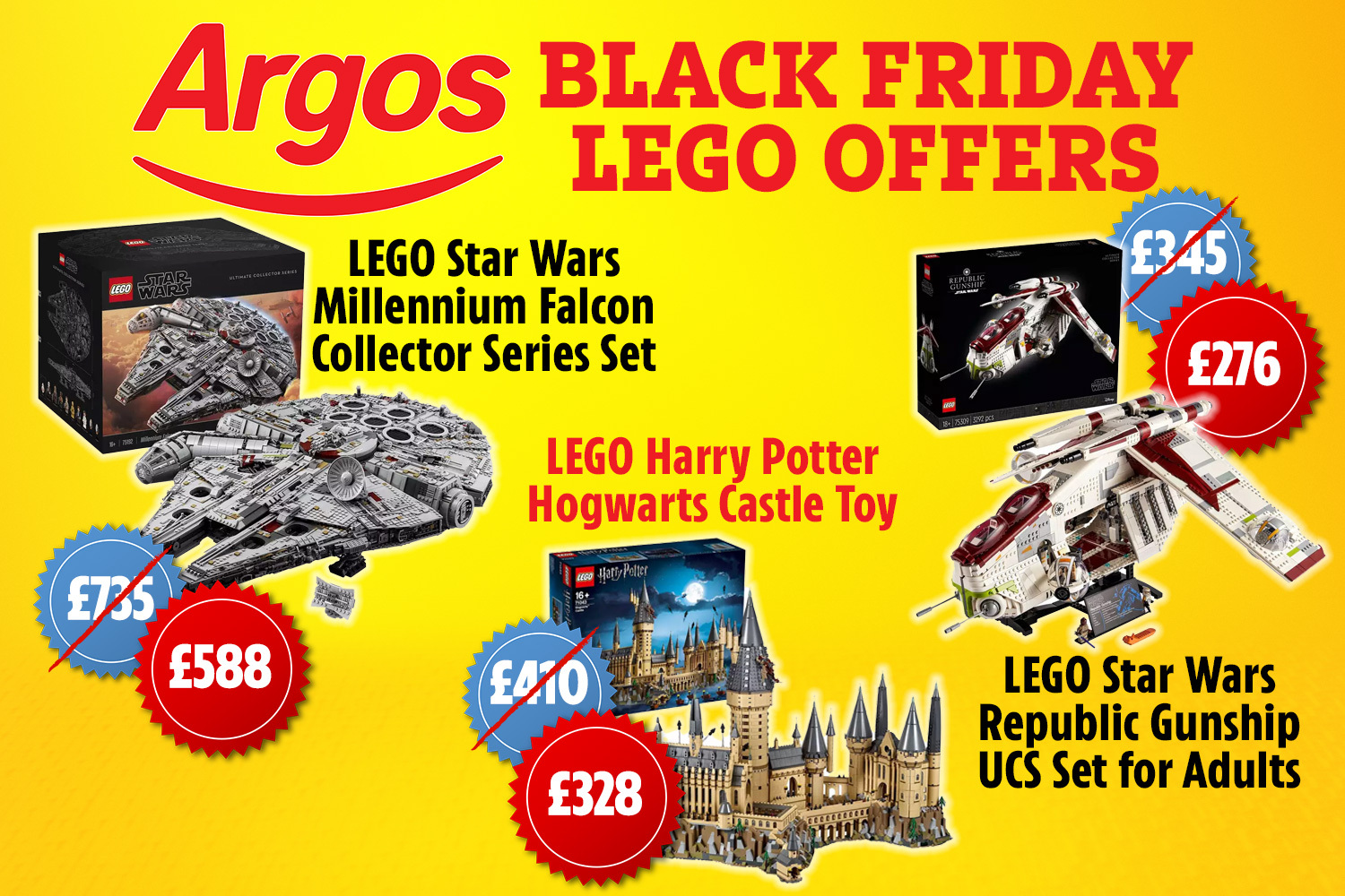 Argos is slashing prices off selected LEGO items.