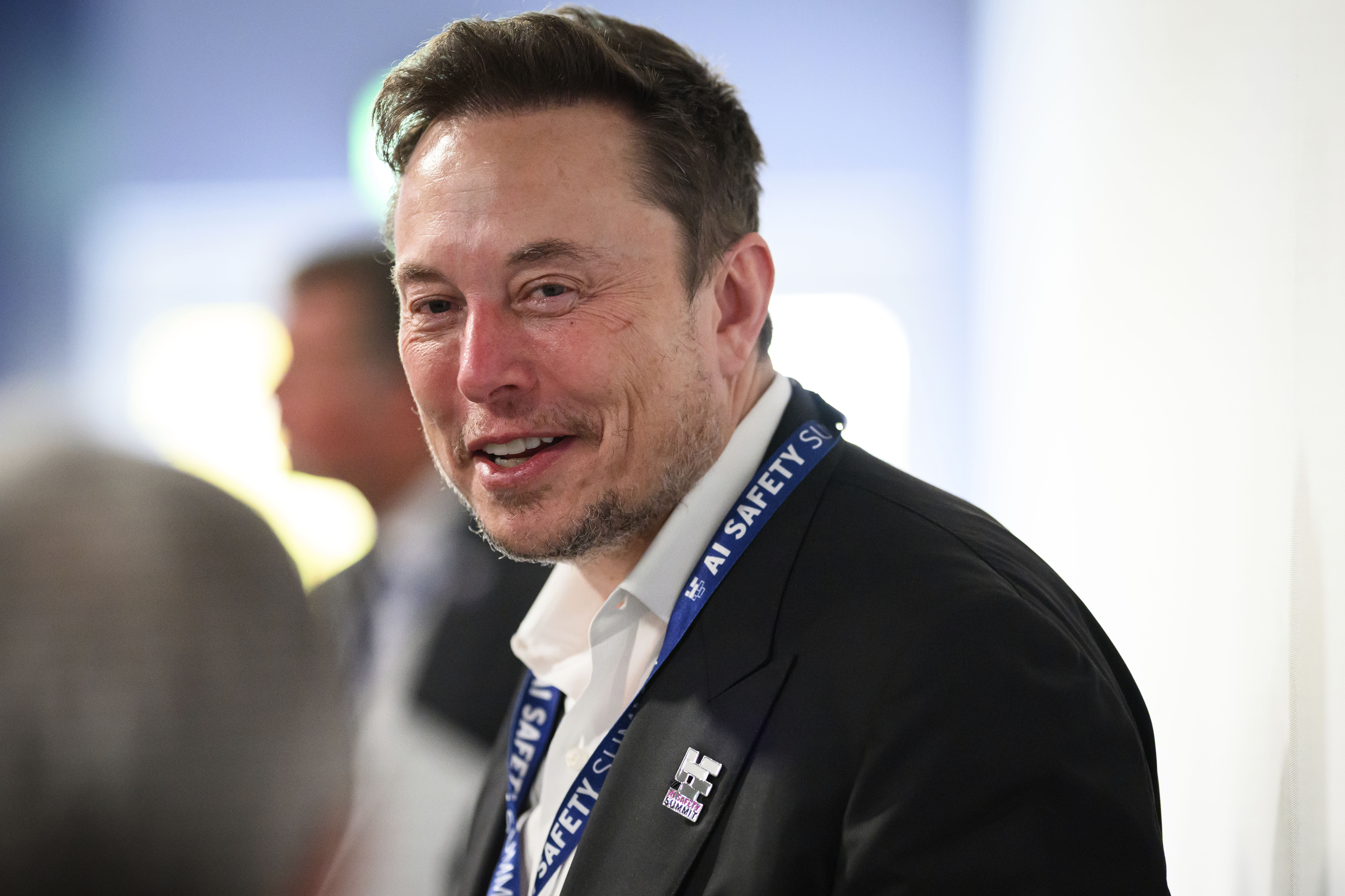 Elon Musk, CEO von SpaceX, ist Anfang dieses Monats auf einem KI-Gipfel im englischen Bletchley Park zu sehen