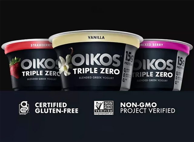 Oikos Triple Zero gemischter griechischer Joghurt