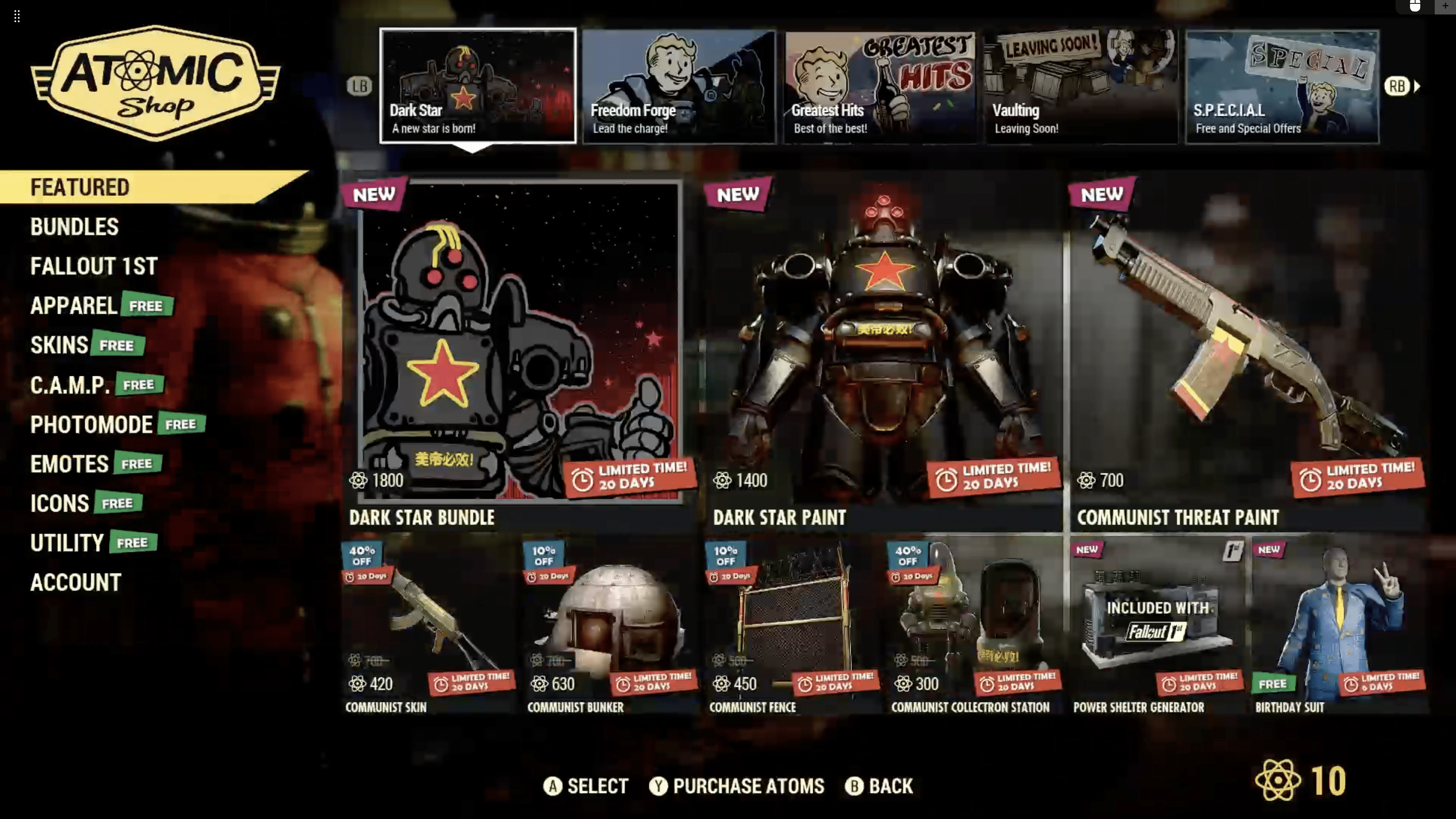 Wöchentliches Fallout 76 Atomic Shop-Update für den 14. November