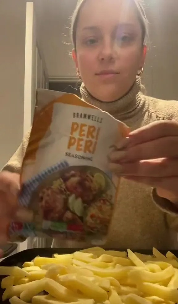 Sie verwendete Peri-Peri-Gewürz für die Chips