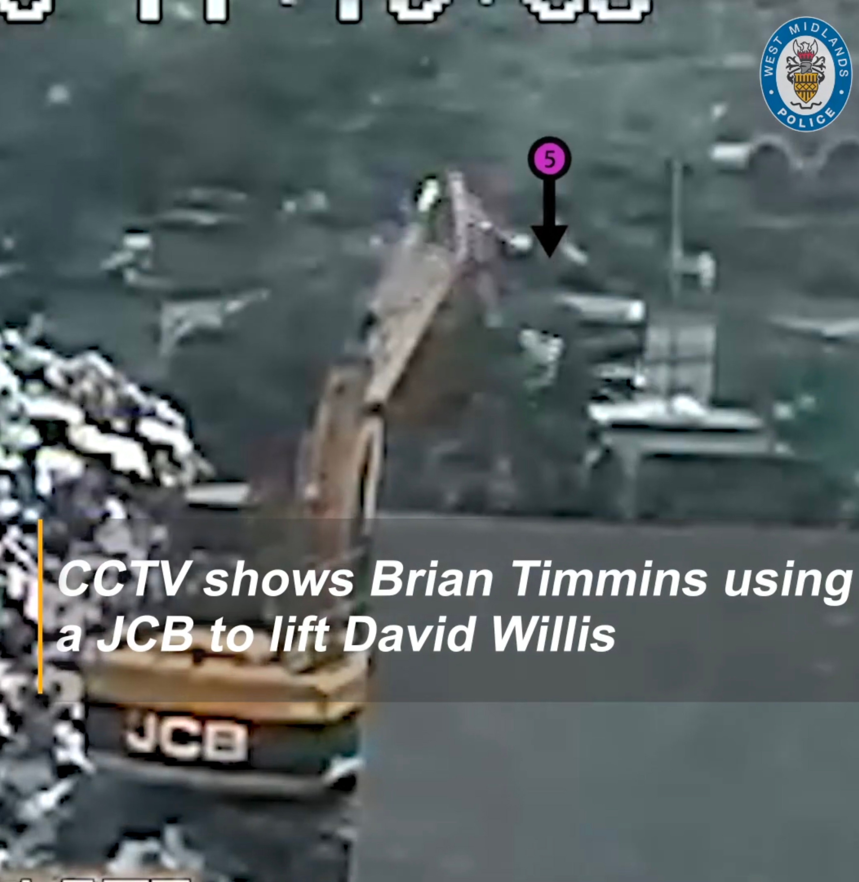 CCTV-Aufnahmen zeigten, wie Timmins Willis zum Aktenvernichter hob