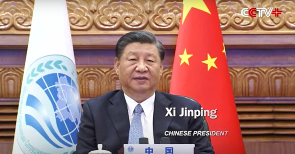 Der chinesische Präsident Xi Jinping während des Shanghai Cooperation Summit (CCTV)