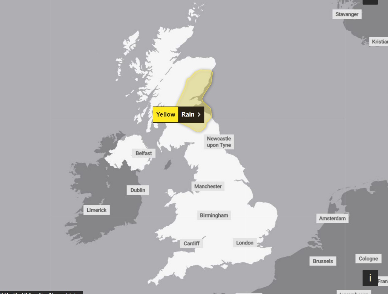 Zwei Tage lang wurden gelbe Warnungen und Überschwemmungswarnungen ausgegeben, nachdem der Sturm Fergus Großbritannien mit Windgeschwindigkeiten von 130 km/h getroffen hat