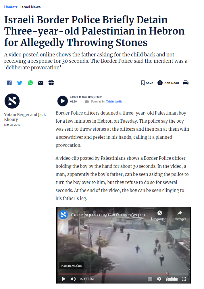 Artikel aus der israelischen Zeitung Haaretz.