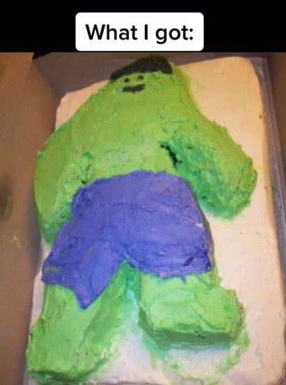 Brent war enttäuscht und wütend über den „Hulk“-Kuchen, den er erhalten hatte