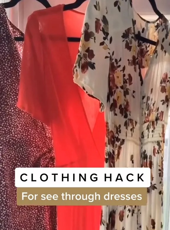 In einem TikTok-Video teilte sie ihren Mode-Trick, um durchsichtige Kleider zu reparieren