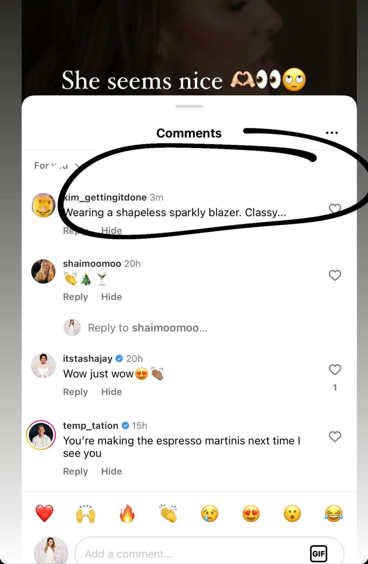 Laura schlug in ihrer Instagram-Story auf den Troll zurück