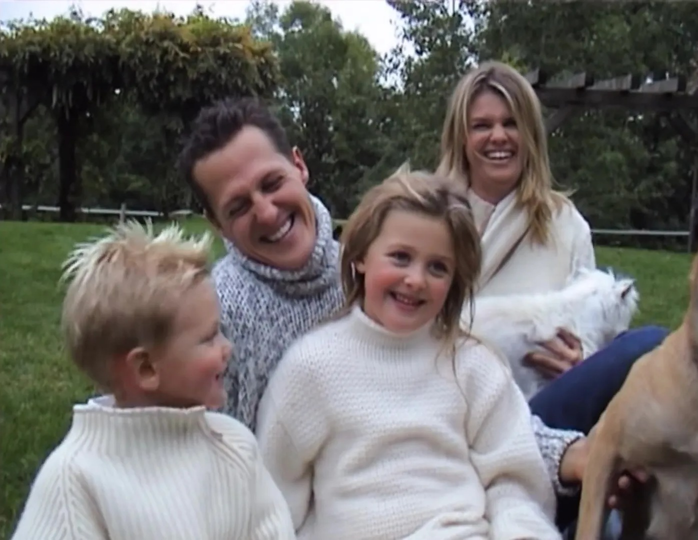 Die Schumachers mit den Kindern Gina-Maria und Mick