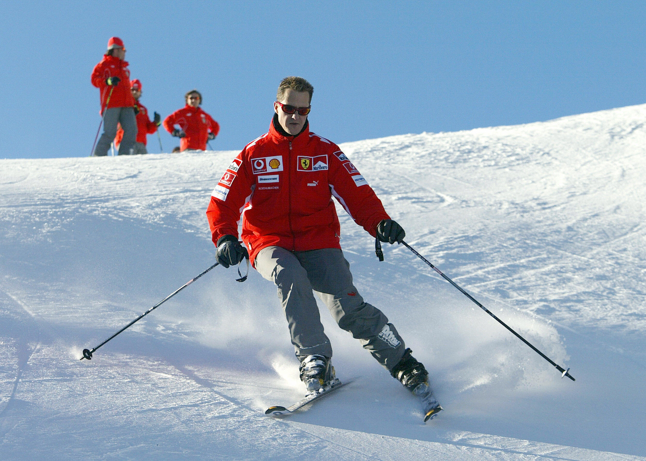 Schumacher beim Skifahren im Jahr 2005