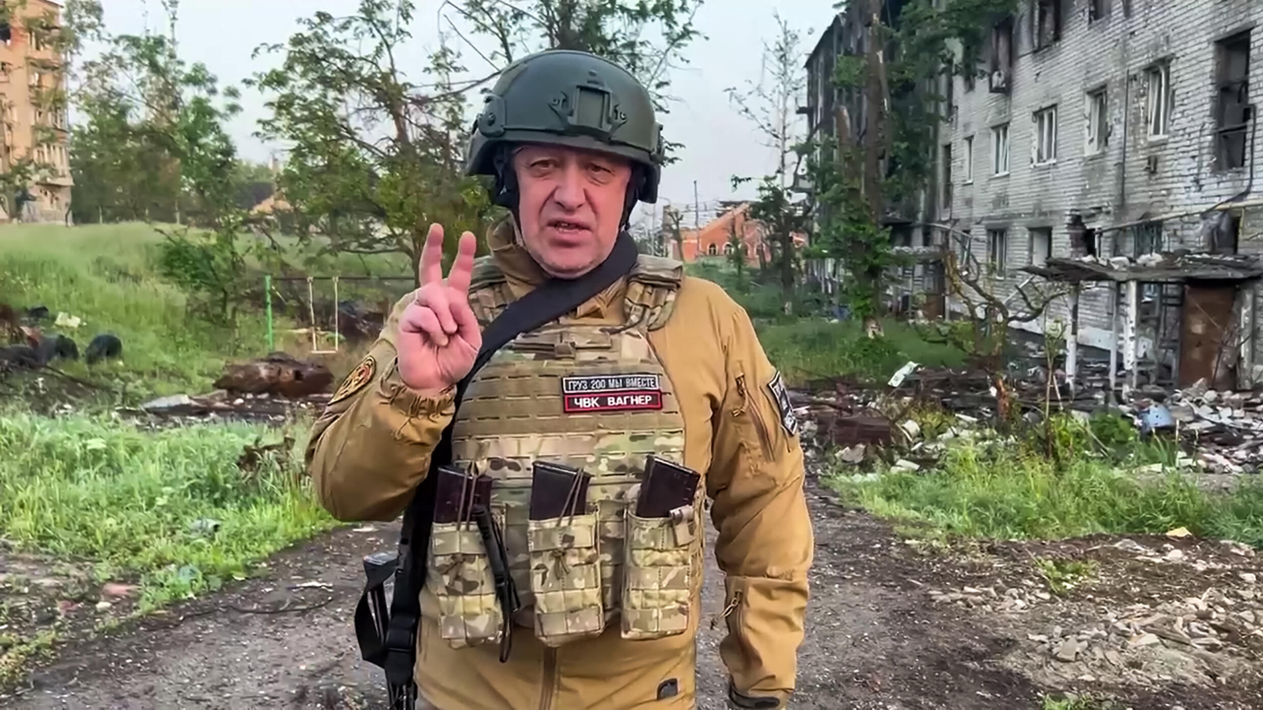 Yevgeni Prigozhin, head of the Wagner paramilitary group, speaks from Bakhmut, Ukraine, May 25, 2023.