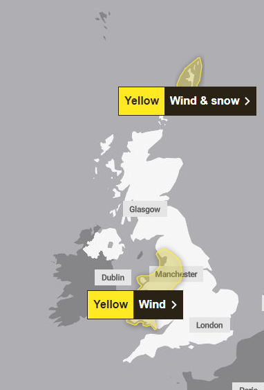 Eine gelbe Wetterwarnung für "sehr windige Bedingungen" ist in weiten Teilen der Westküste im Einsatz