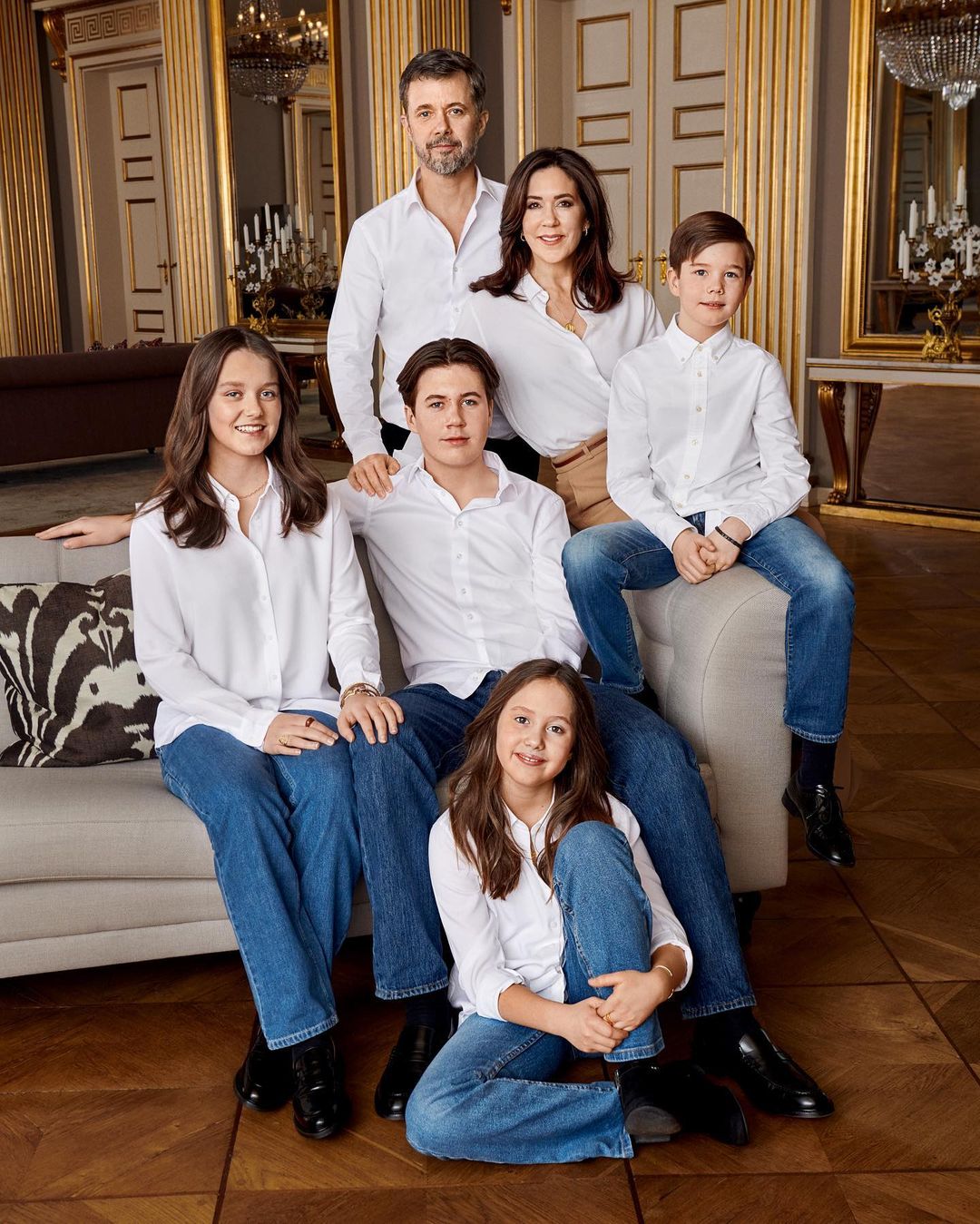 Frederik und Mary mit ihren vier Kindern