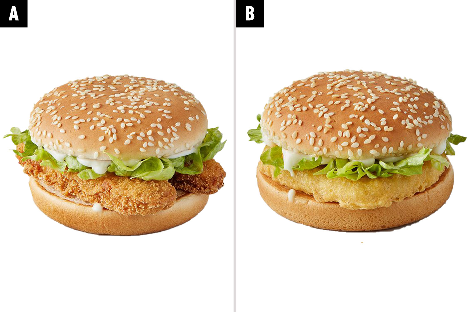 Ratet mal, welches davon das Sandwich mit Gemüse Deluxe und McChicken von McDonald's ist