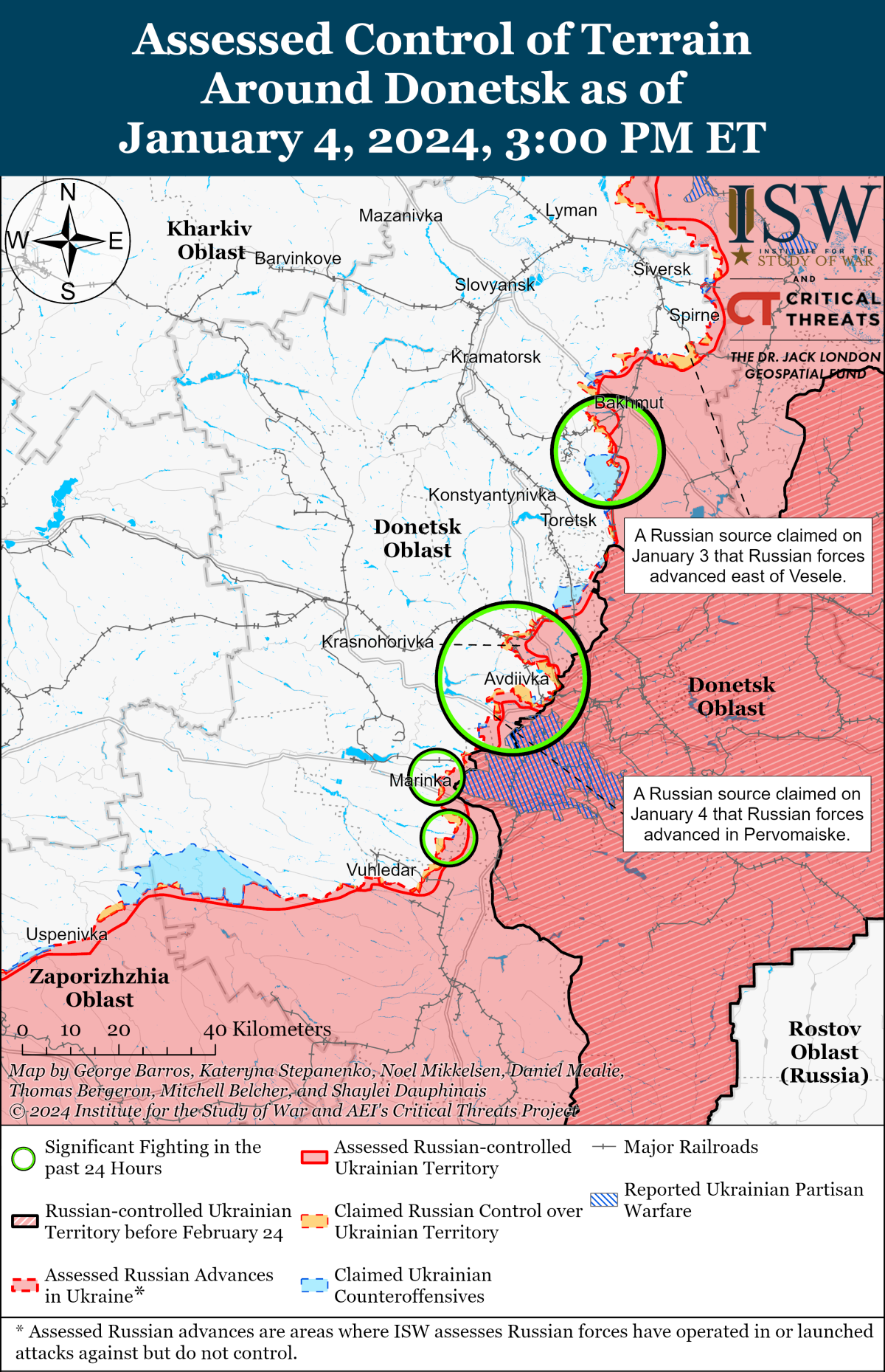 Die ISW-Karte zeigt Avdiivka 
