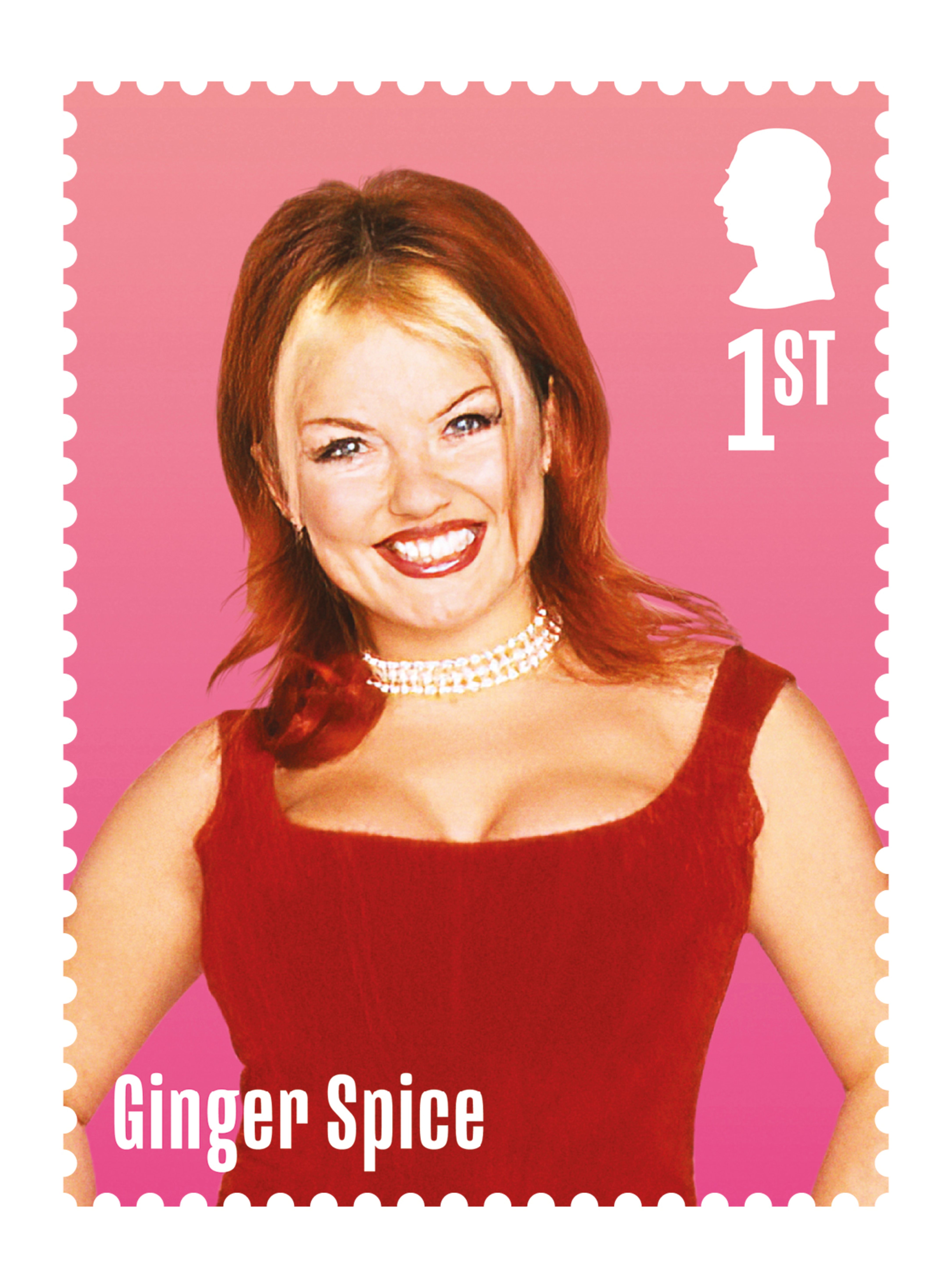 Geri Horner erscheint auf einer erstklassigen Briefmarke