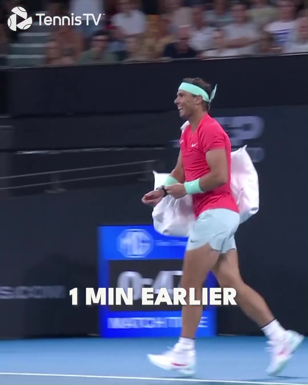 Nadal war in guter Stimmung, nachdem er kurz zuvor auf den Platz zurückgekehrt war