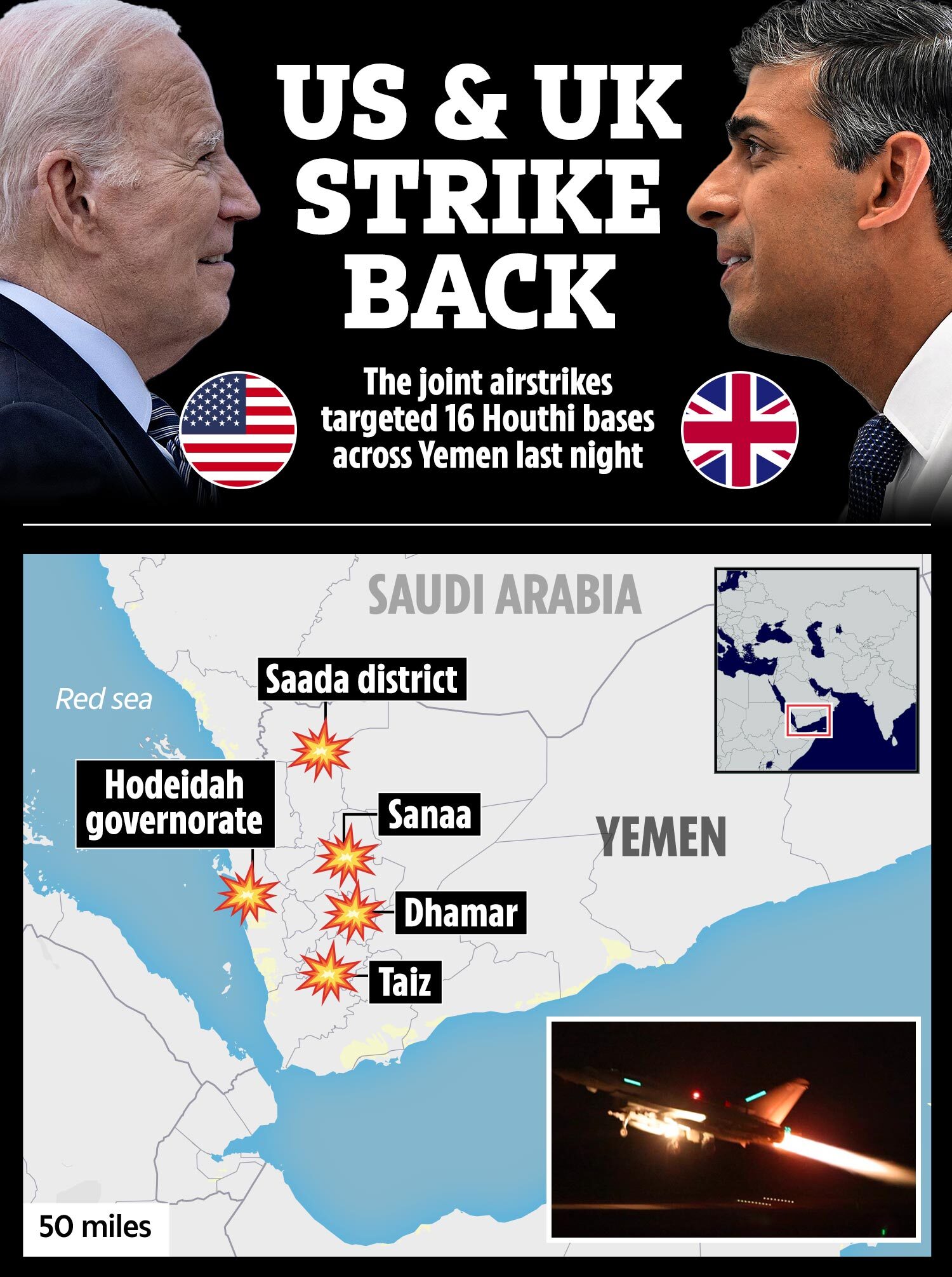 Die Angriffe vom Donnerstag trafen Ziele im gesamten Jemen