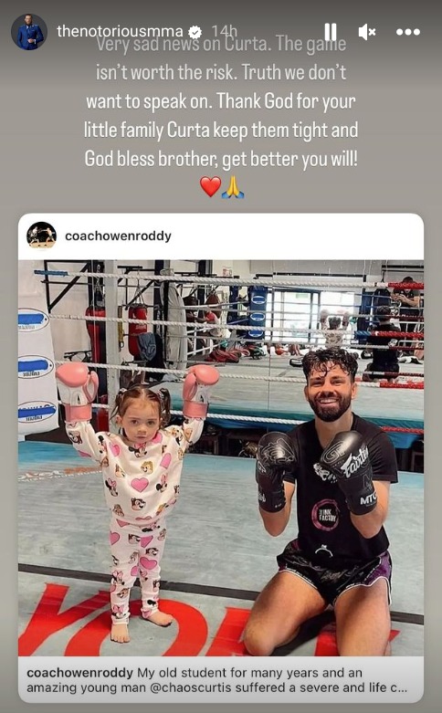McGregor hat diese Unterstützungsbotschaft in seiner Instagram-Story gepostet