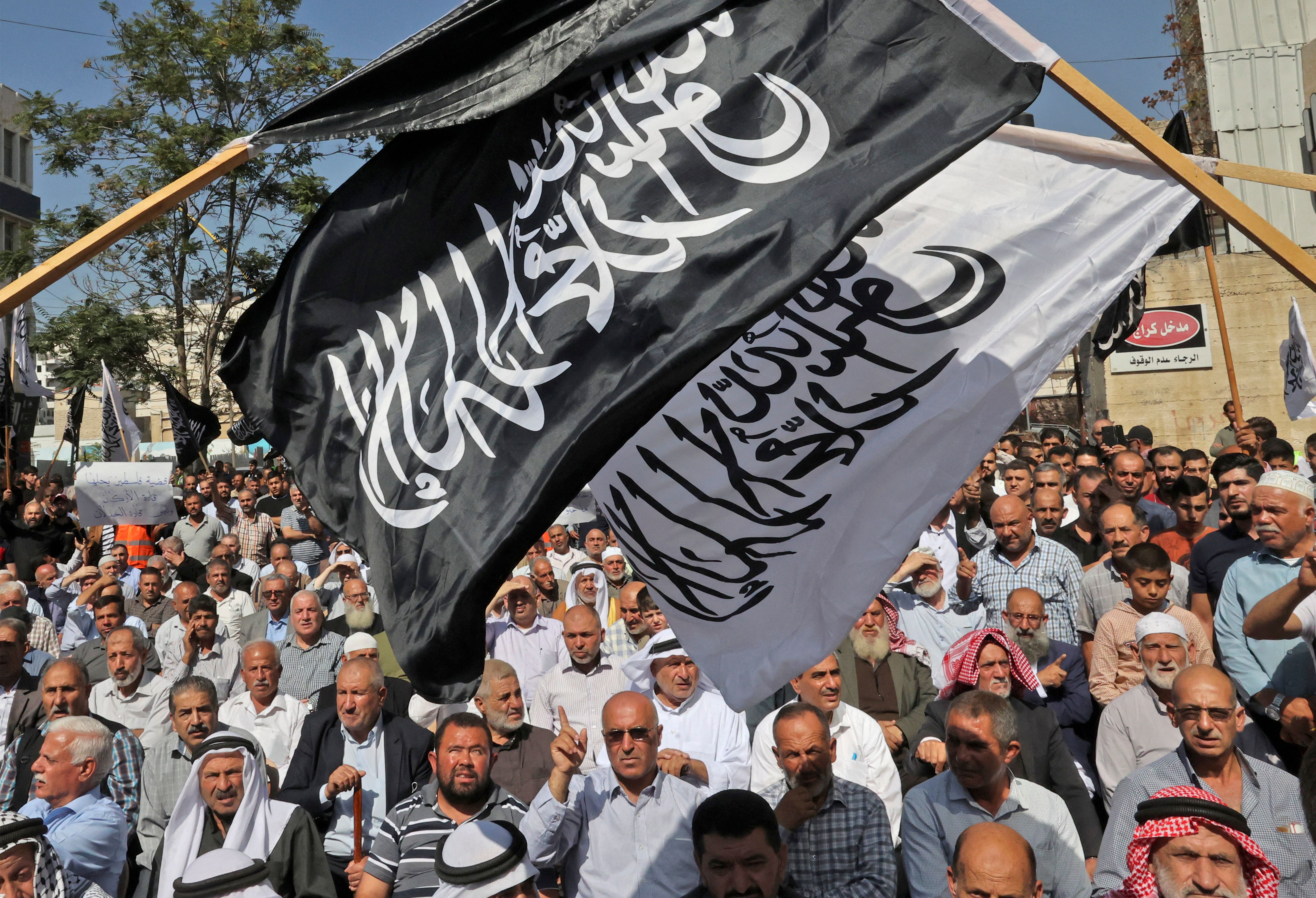Hizb ut-Tahrir-Marsch fordert ein Verbot des jüdischen Gebets in der Al-Aqsa-Moschee im Westjordanland, 2021