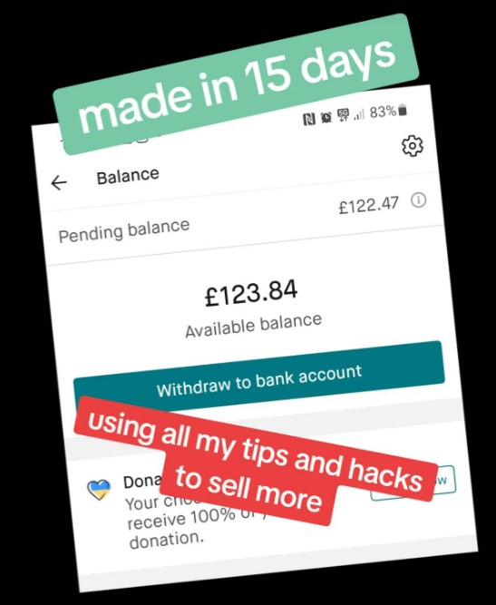Lisa hat einen Screenshot geteilt, der zeigt, dass sie in 15 Tagen fast 125 £ verdient hat