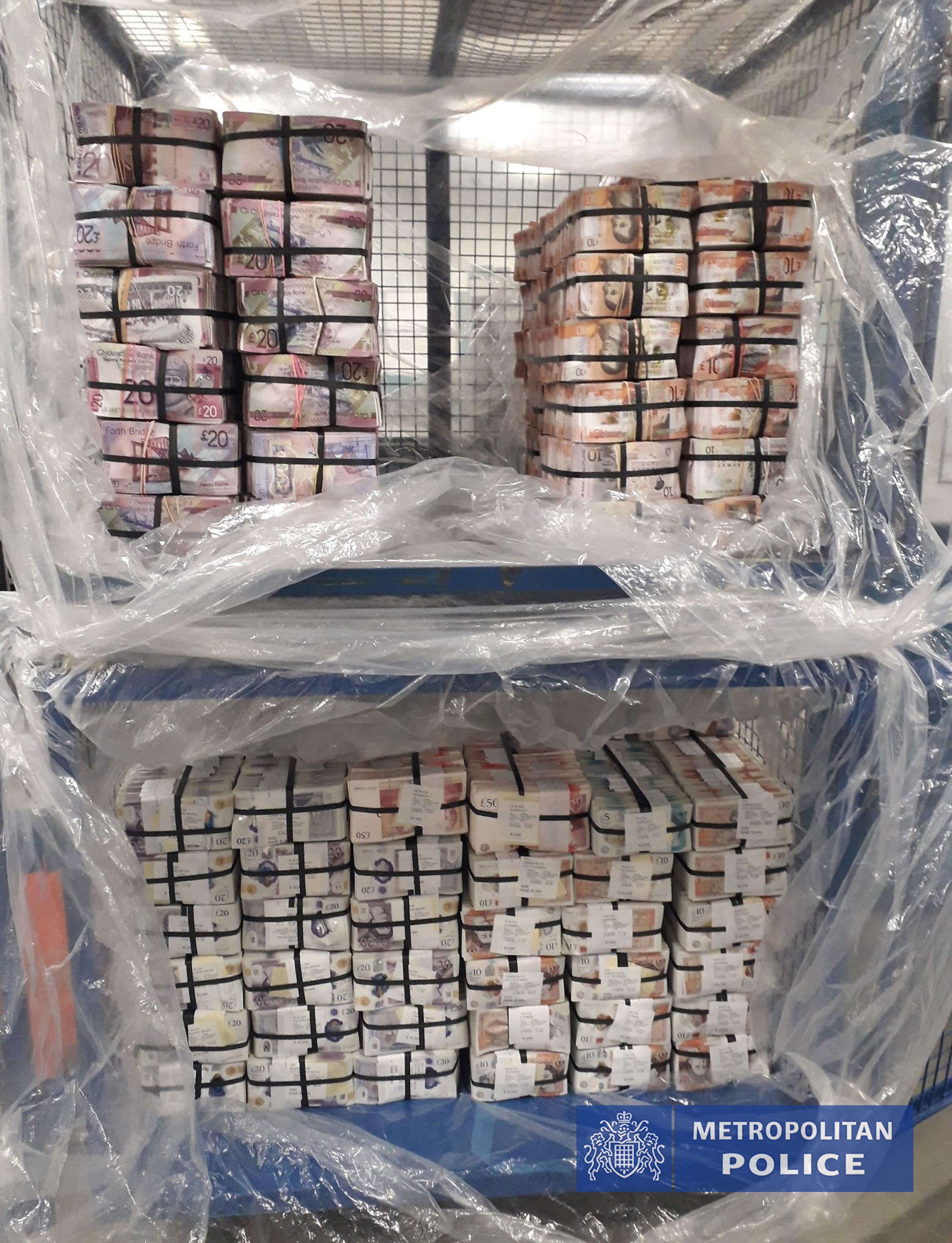 Millions of pounds in cash was seized by police during the EncroChat operation
