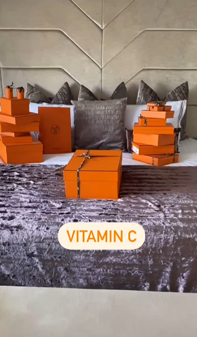 The fashion designer said 'vitamin C' was also key to her recovery - meaning Hermès boxes