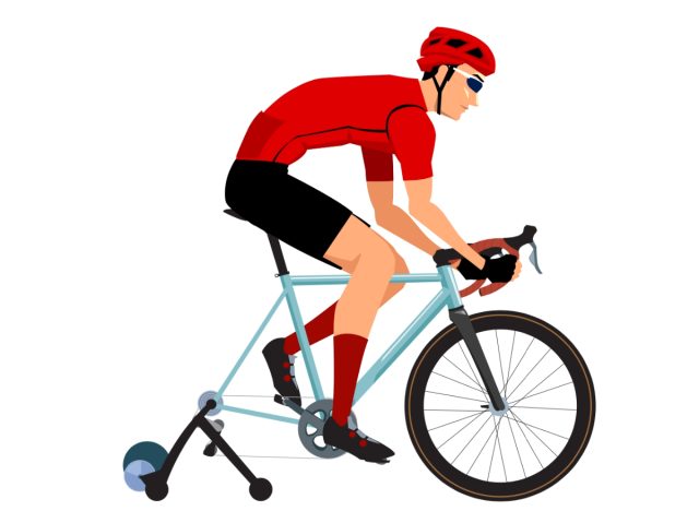 Radfahren, Konzept von Übungen, um nach den Ferien 10 Pfund abzunehmen