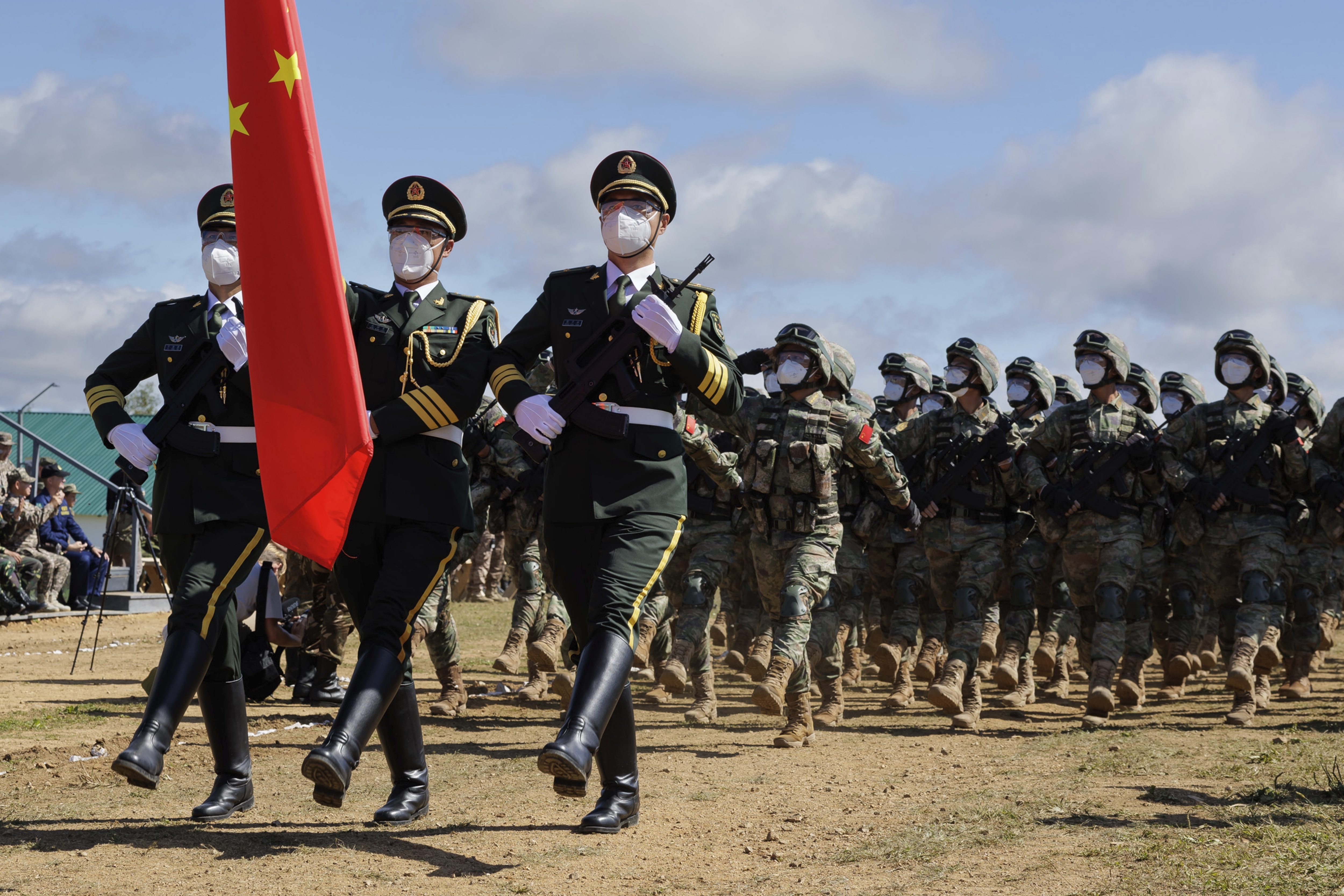 Chinesische Truppen während der Kriegsspiele mit Russland im Jahr 2022