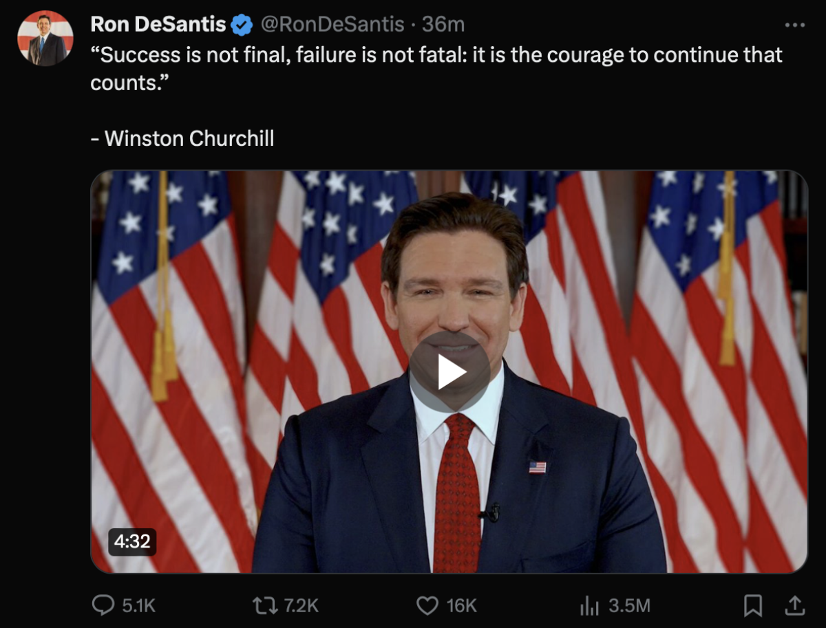 DeSantis teilt gefälschtes Churchill-Zitat 