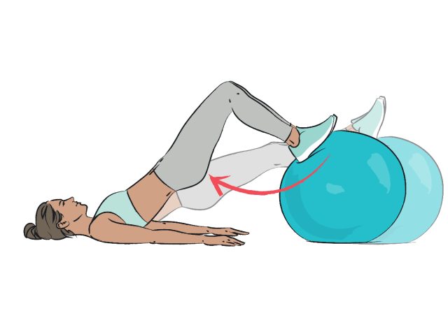 Stabilitätsball-Curl, wie Sie Ihre Gesäßmuskulatur in 30 Tagen trainieren