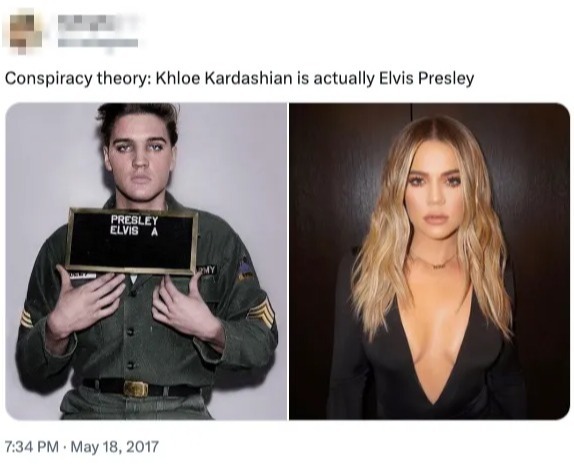 Twitter-Nutzer waren schockiert über Khloe Kardashians Doppelgängerstatus mit Elvis Presley