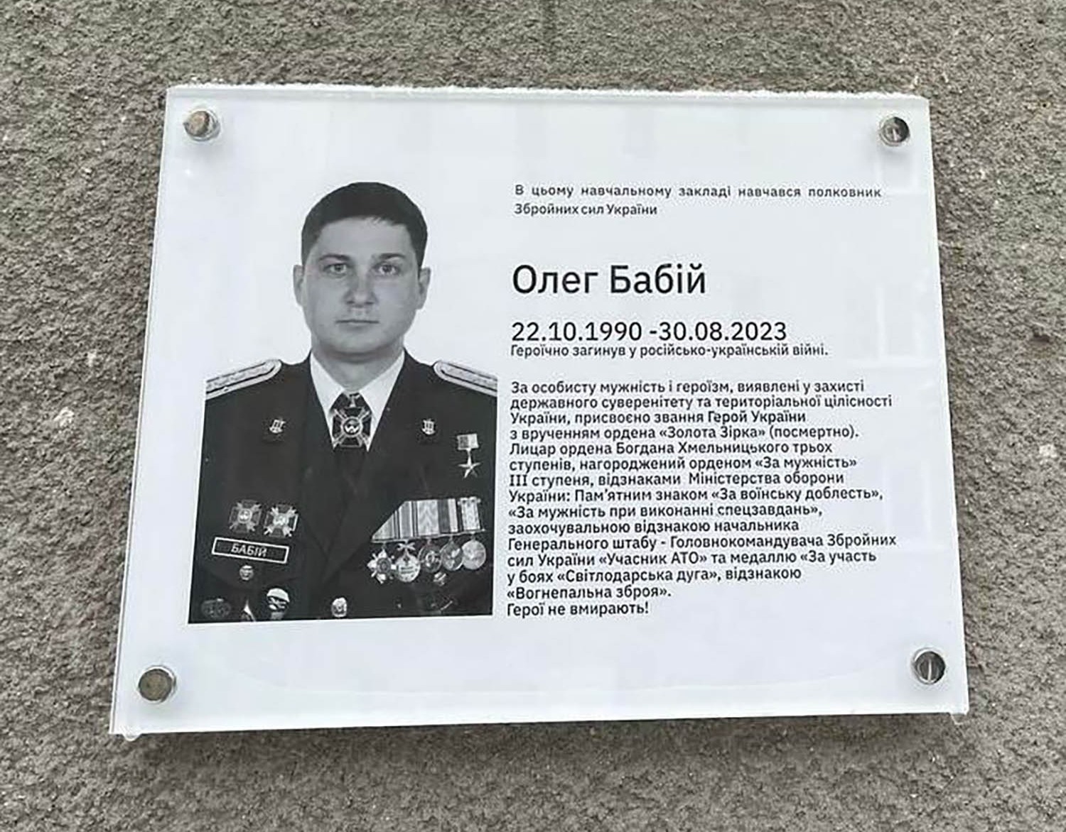 Babiy wurde mit dem Titel „Held der Ukraine“ ausgezeichnet, weil er russischen Bombern erheblichen Schaden zugefügt hatte