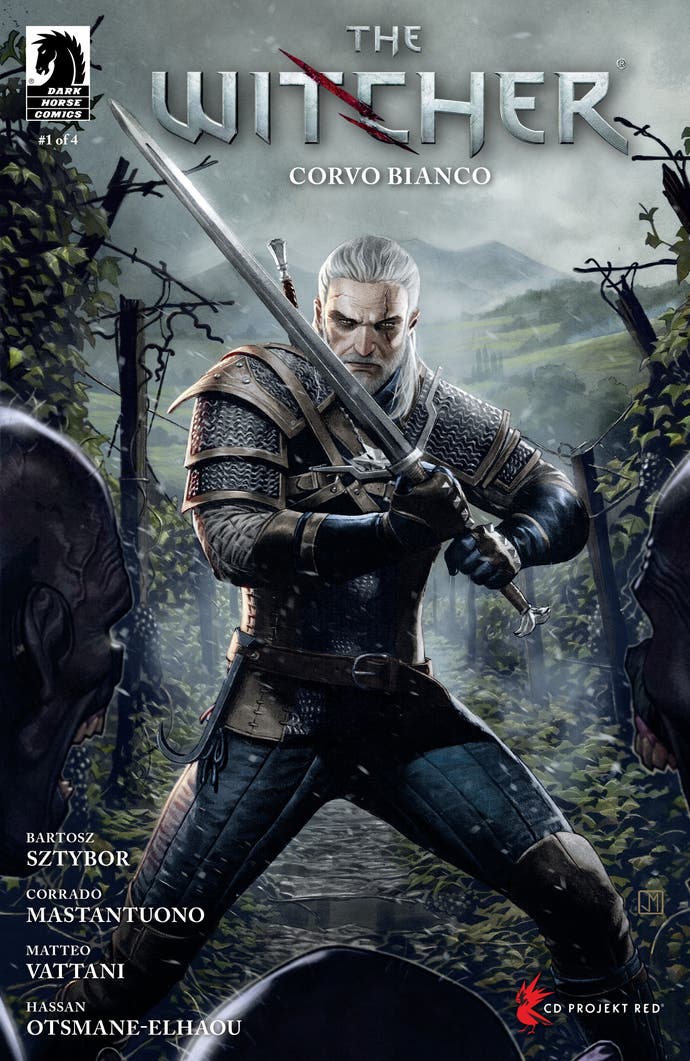 Geralt auf dem Cover des kommenden Comics The Witcher Corvo Bianco