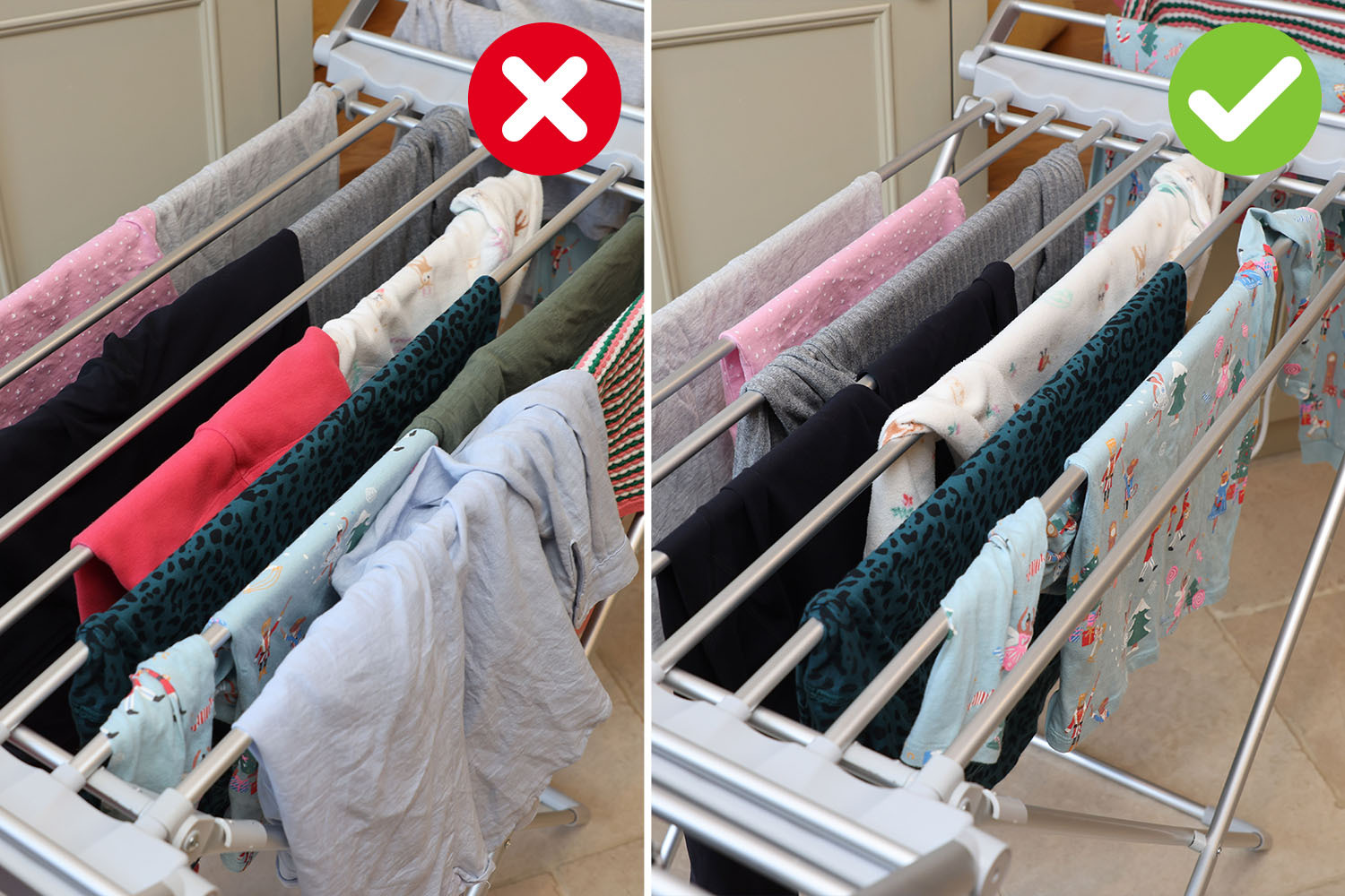 Überlappende Kleidung ist keine effiziente Methode zum Trocknen Ihrer Kleidung