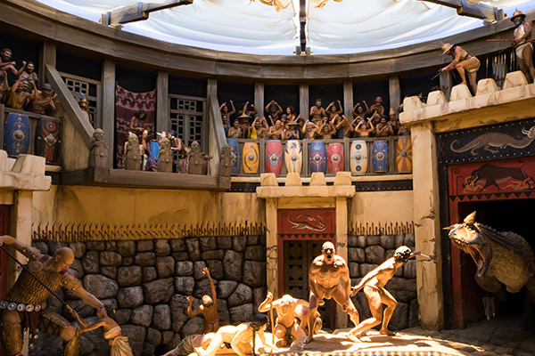 Ein Modell im Inneren, das das biblische Leben vor der Arche Noah darstellen soll