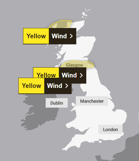 Heute gelten drei gelbe Wetterwarnungen