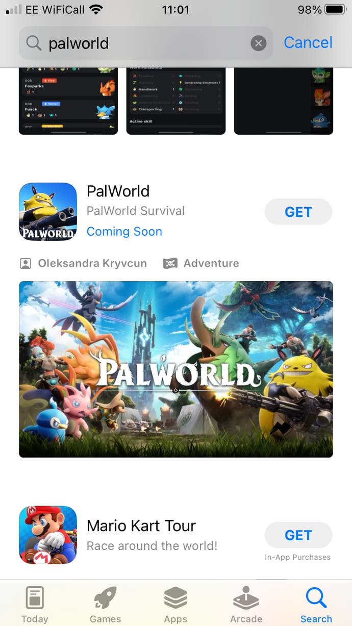 Palworld im Apple App Store