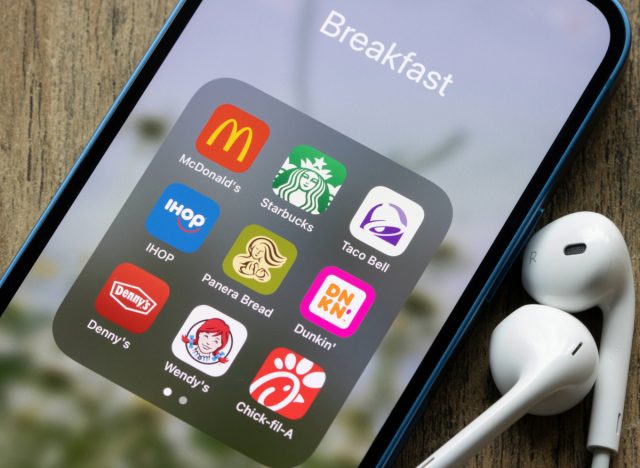 Fast-Food- und Restaurantketten-Apps auf dem Telefon