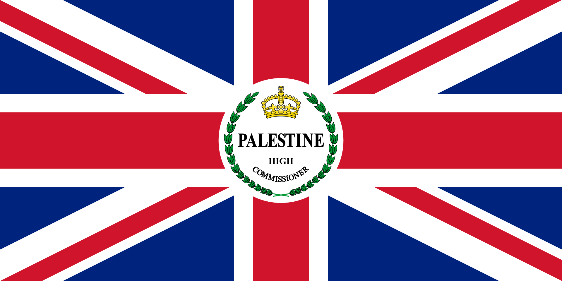 Dies war die offizielle Flagge Palästinas unter britischem Mandat.